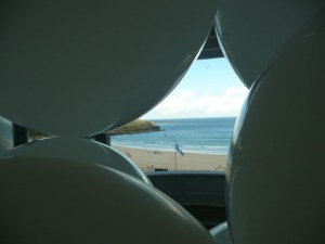 Portmeor beach through the balloons