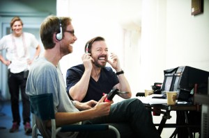 Lifes Too Short- Ricky Gervais - Stephen Merchant- production shot- S1 Ep1  2011- Copyright BBC