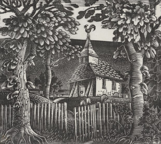 Eric Ravilious, Sussex Church, 1924. Towner Art Gallery, Eastbourne